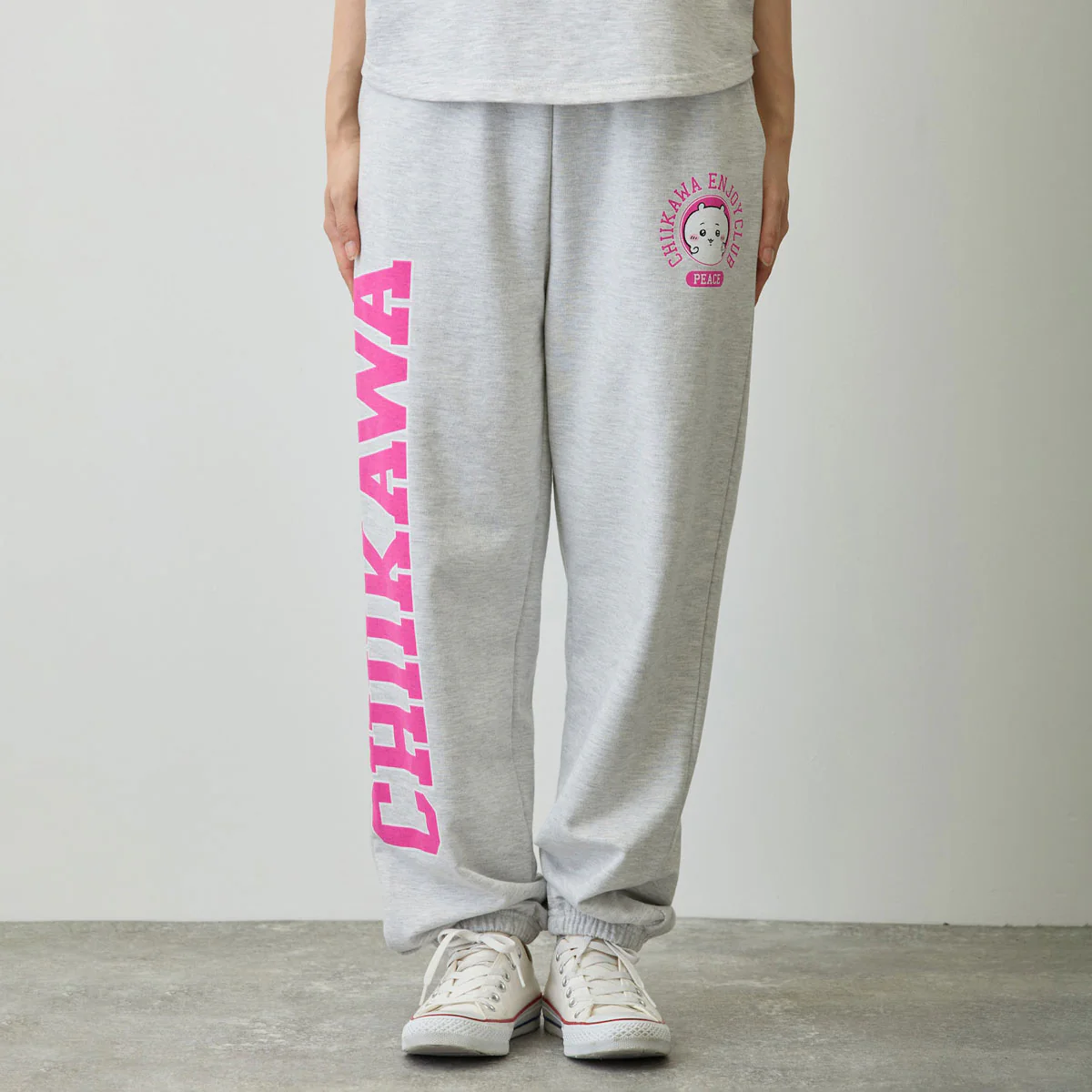 ちいかわ スウェットパンツ ピース ちいかわ 杢グレー - Image 13