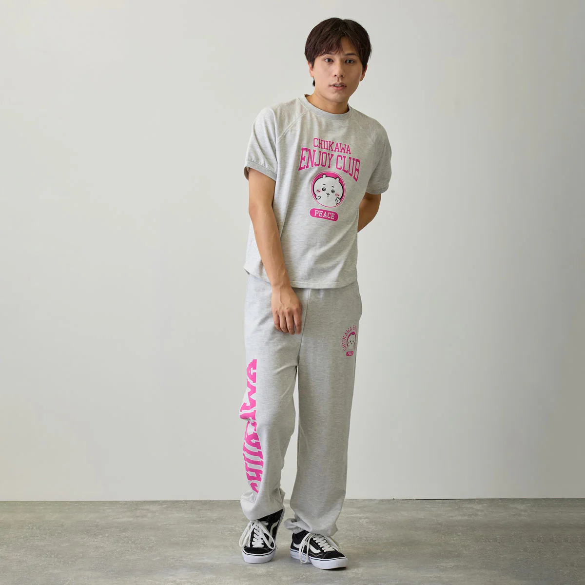ちいかわ スウェットパンツ ピース ちいかわ 杢グレー - Image 5