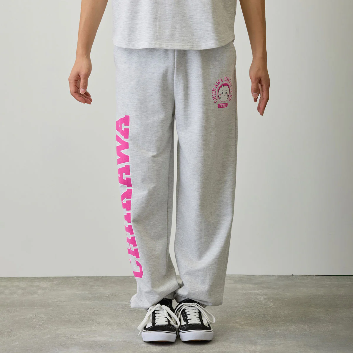 ちいかわ スウェットパンツ ピース ちいかわ 杢グレー - Image 7