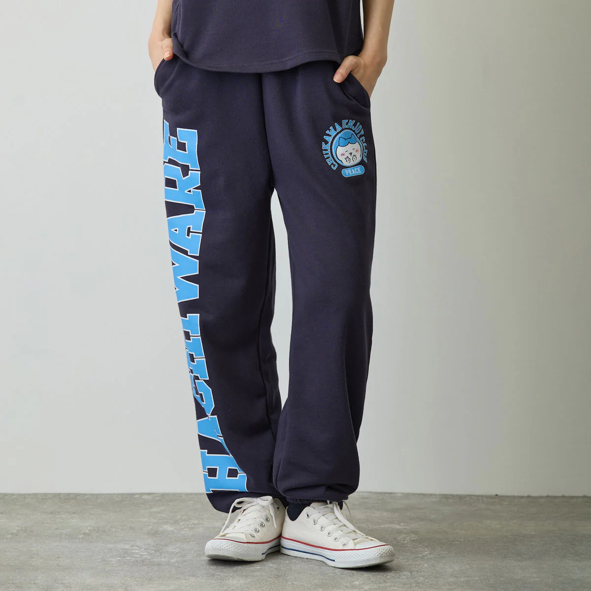 ちいかわ スウェットパンツ ピース ハチワレ ネイビー - Image 12