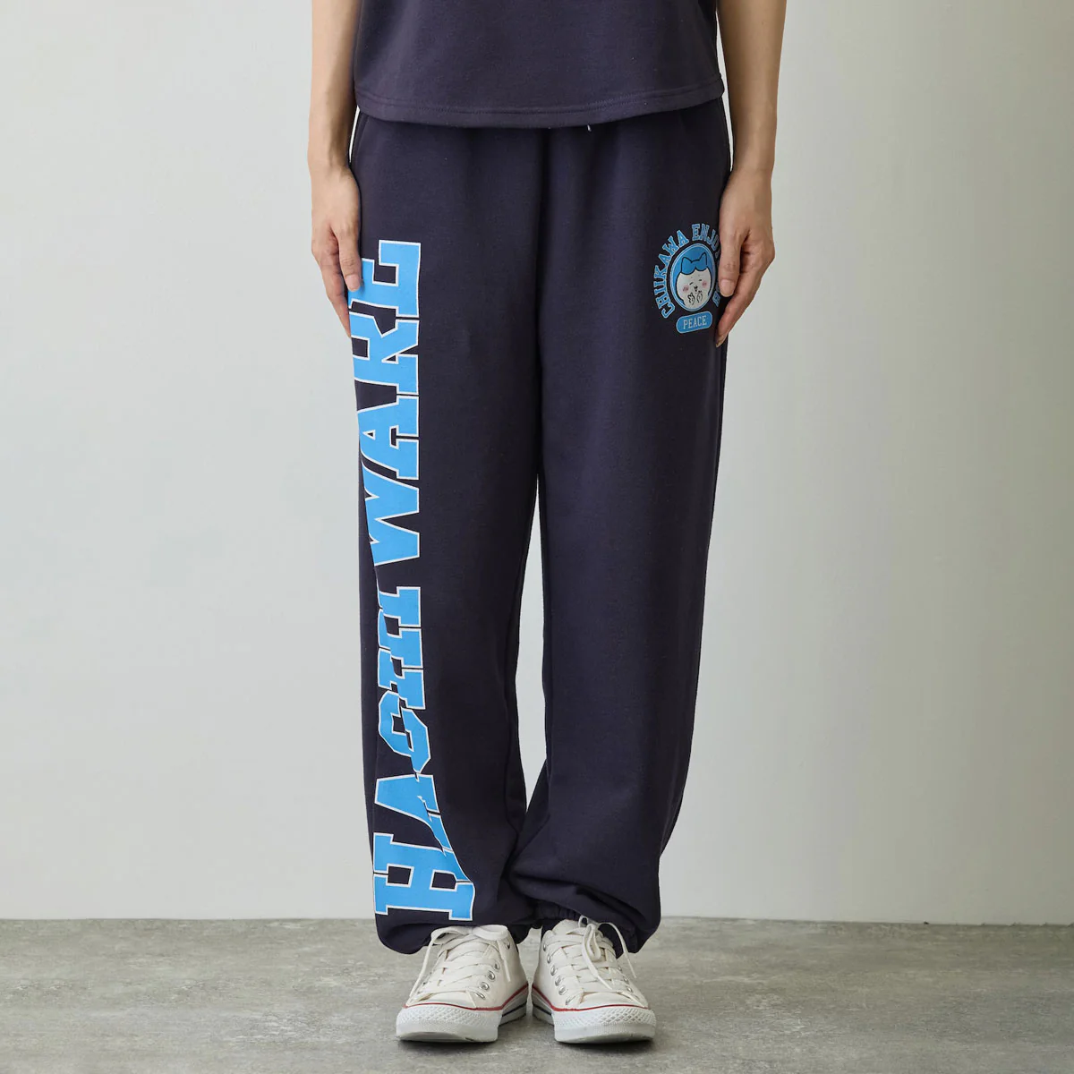 ちいかわ スウェットパンツ ピース ハチワレ ネイビー - Image 13