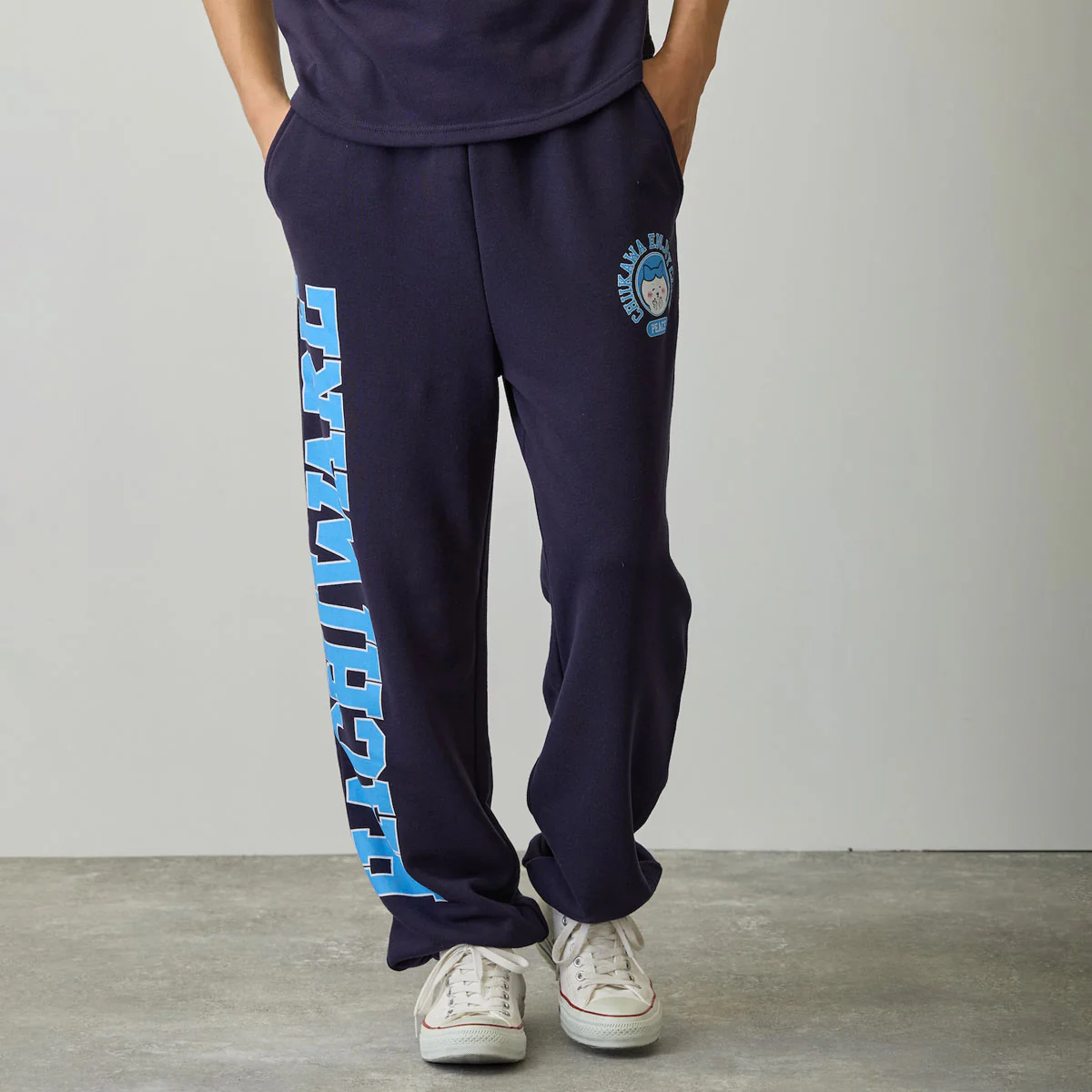 ちいかわ スウェットパンツ ピース ハチワレ ネイビー - Image 6