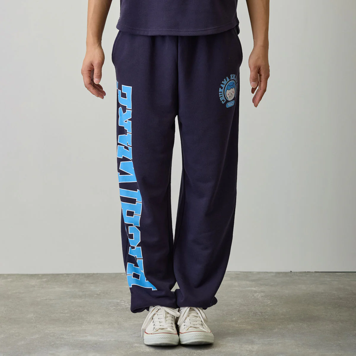 ちいかわ スウェットパンツ ピース ハチワレ ネイビー - Image 7