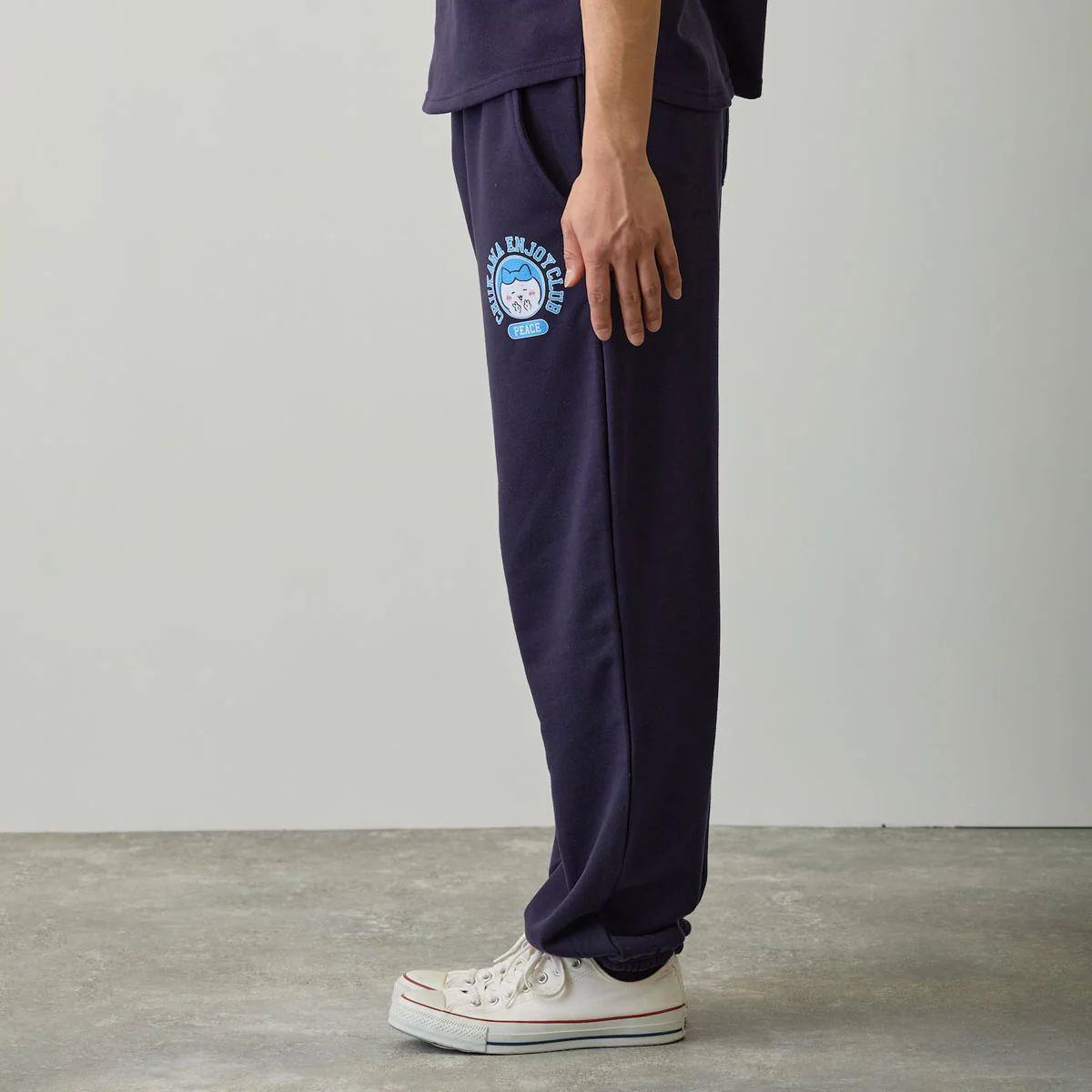 ちいかわ スウェットパンツ ピース ハチワレ ネイビー - Image 8