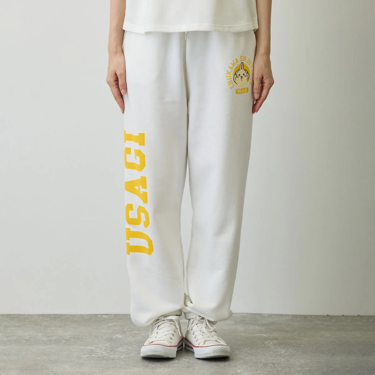 ちいかわ スウェットパンツ ピース うさぎ ホワイト - Image 13