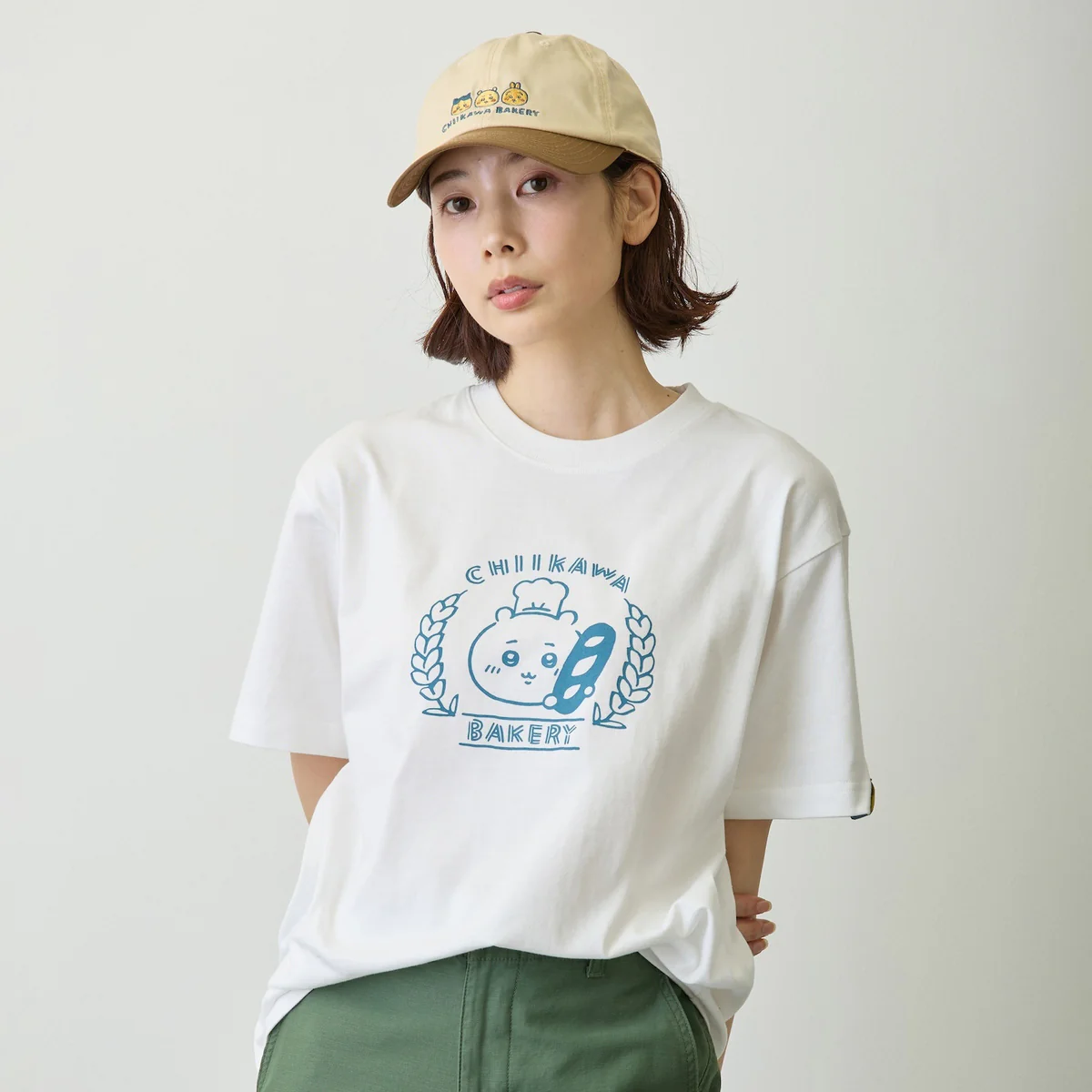 ちいかわ ちいかわベーカリー Tシャツ ロゴ ホワイト - Image 6