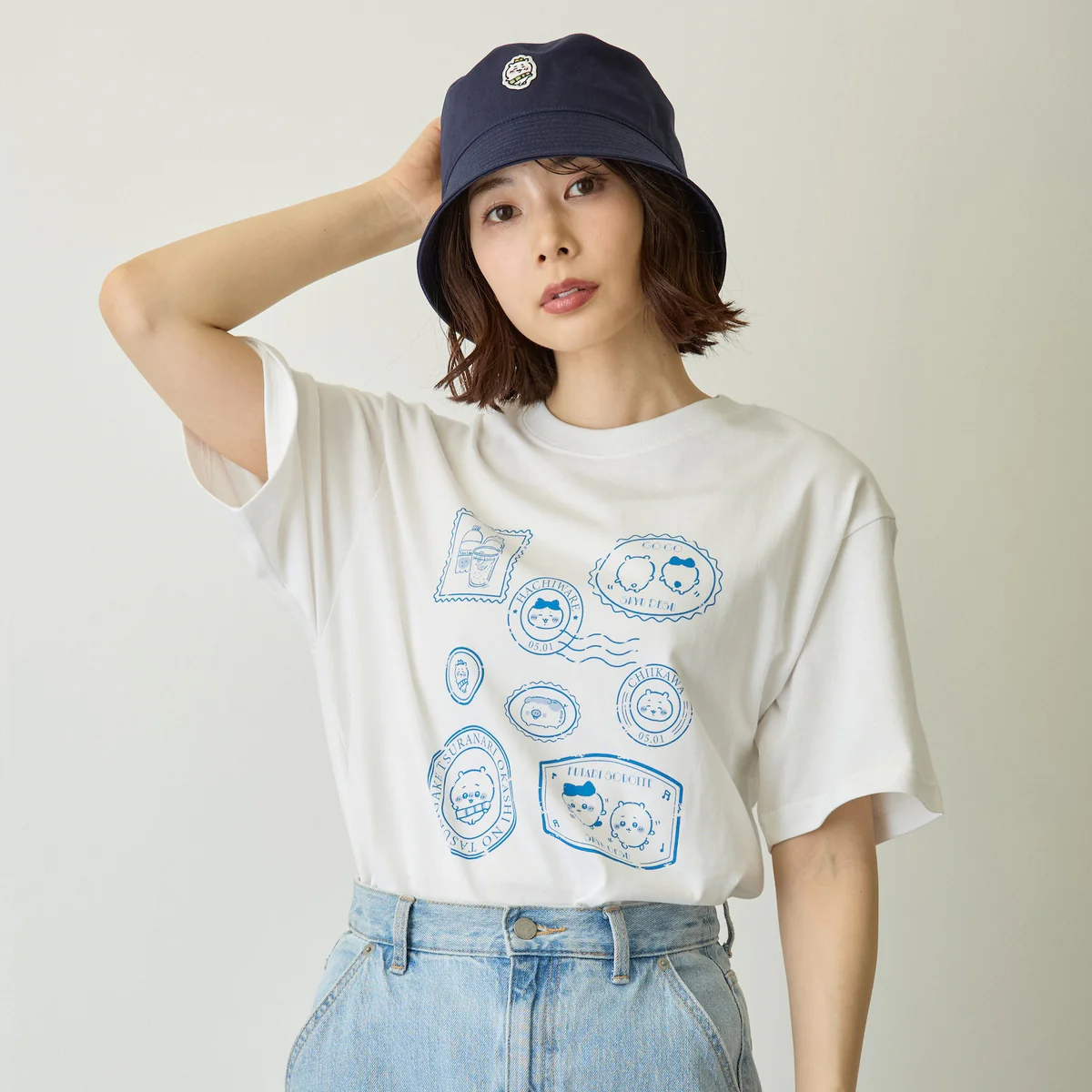ちいかわ バケットハット 王冠 ネイビー - Image 3
