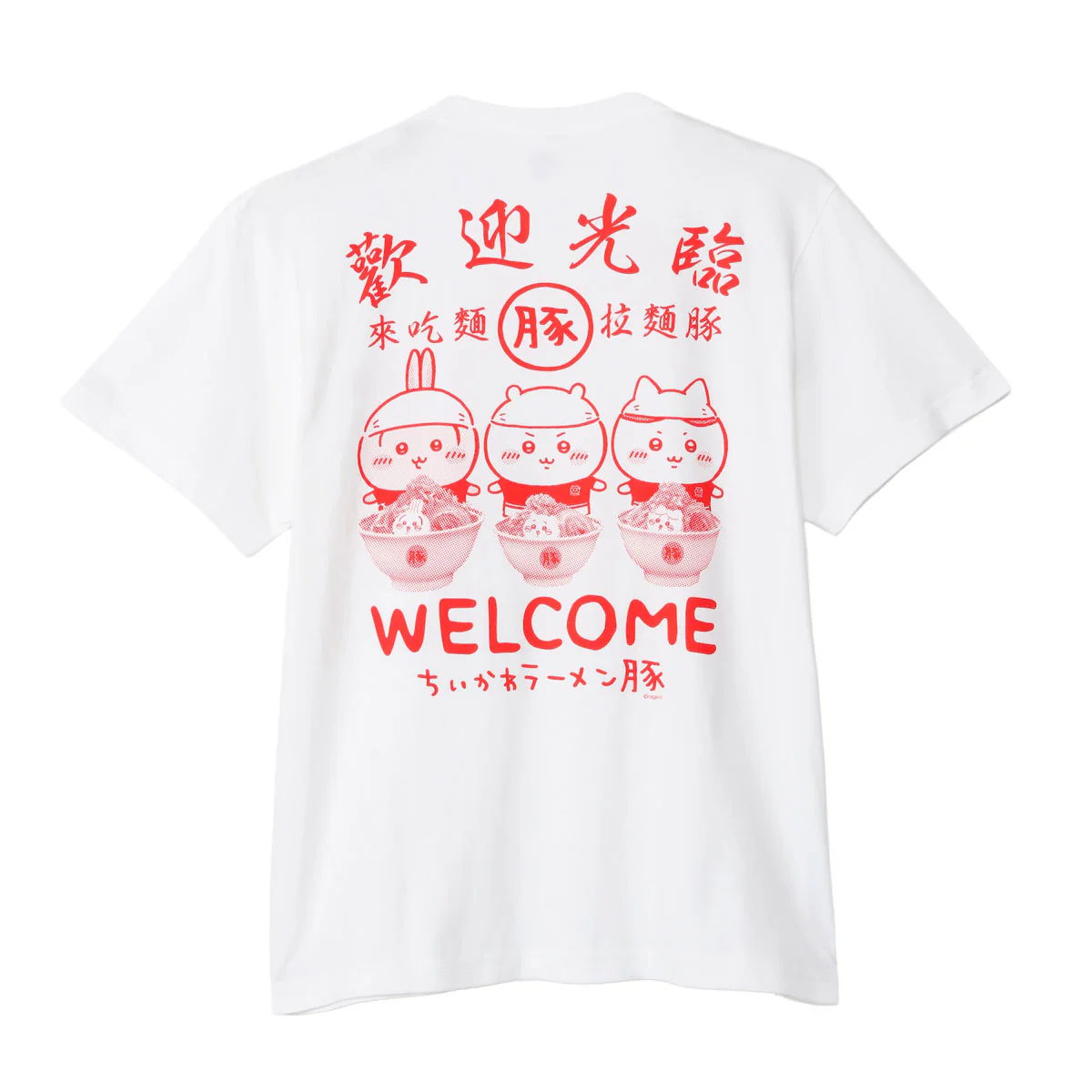 ちいかわ ちいかわラーメン豚 Tシャツ ホワイト - Image 4
