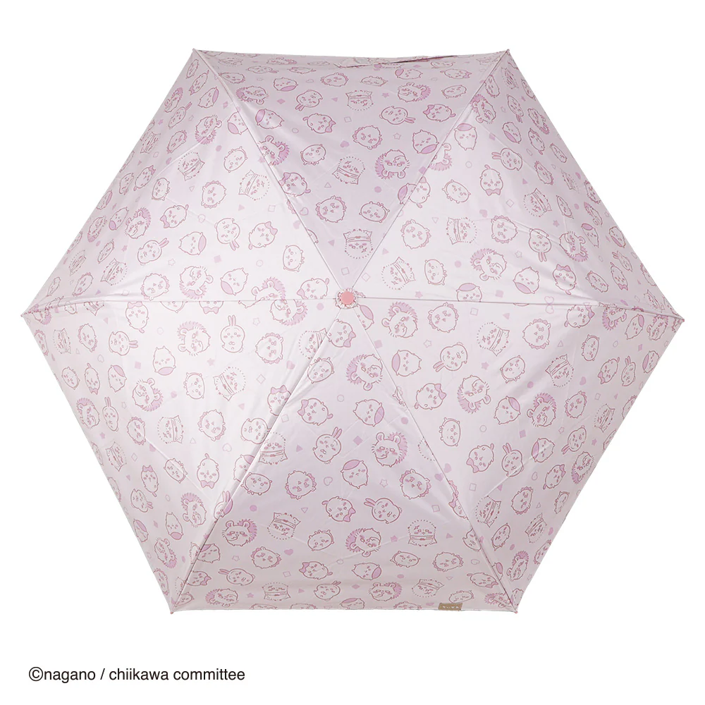 ちいかわ アニメ『ちいかわ』 カラビナ晴雨兼用折傘 50cm(なかまたち・ピンク) - Image 3