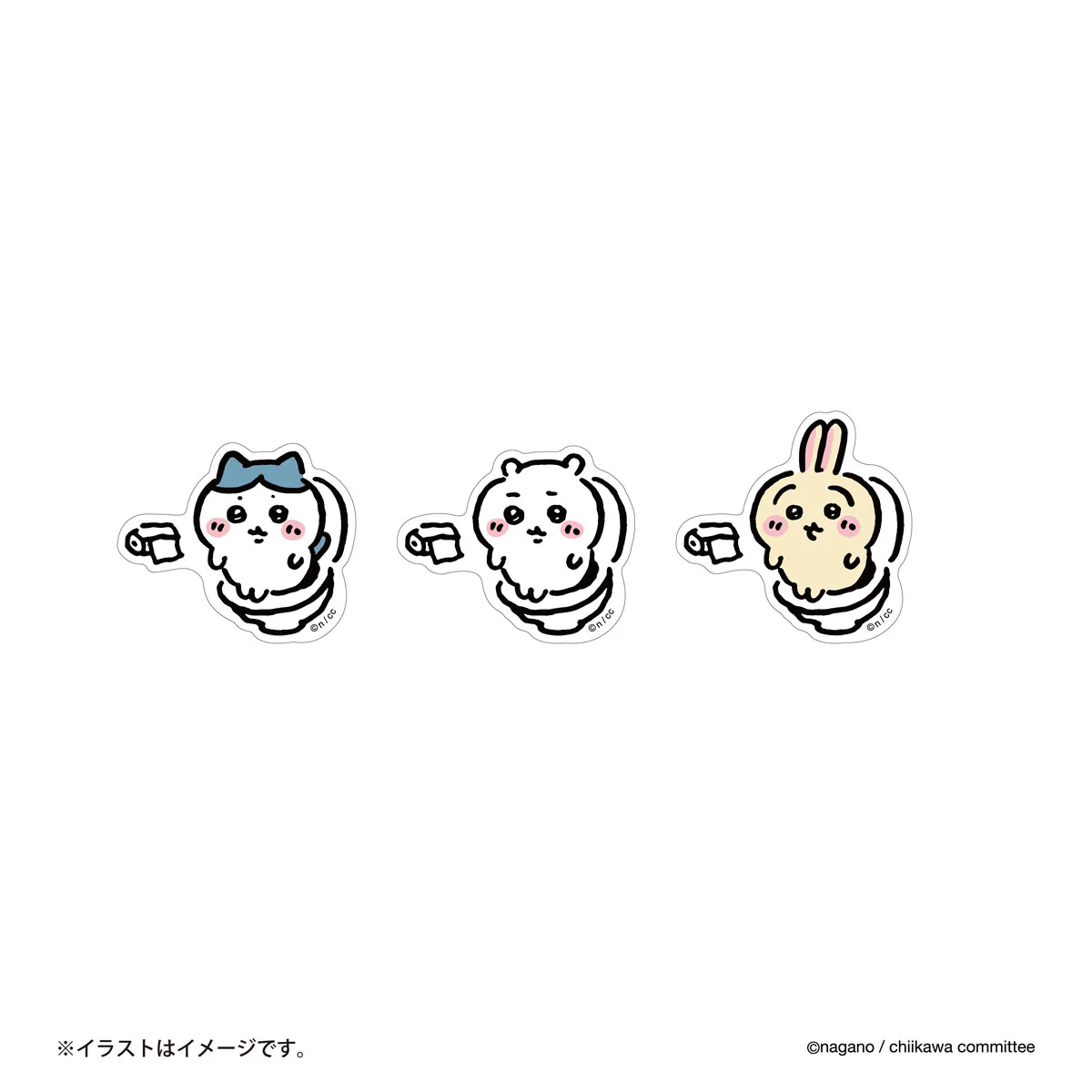 ちいかわ トイレットなスマホに貼れるサイズのステッカー（ハチワレ） - Image 2
