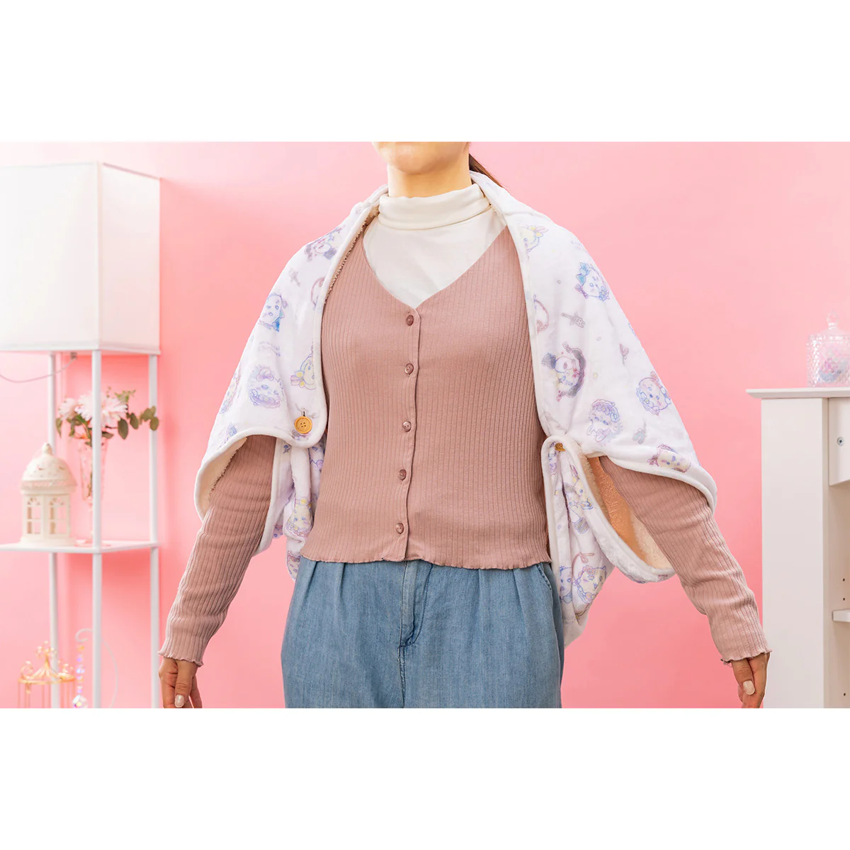 ちいかわ まじかるちいかわ あったか収納ポケット付き3WAYブランケット - Image 5