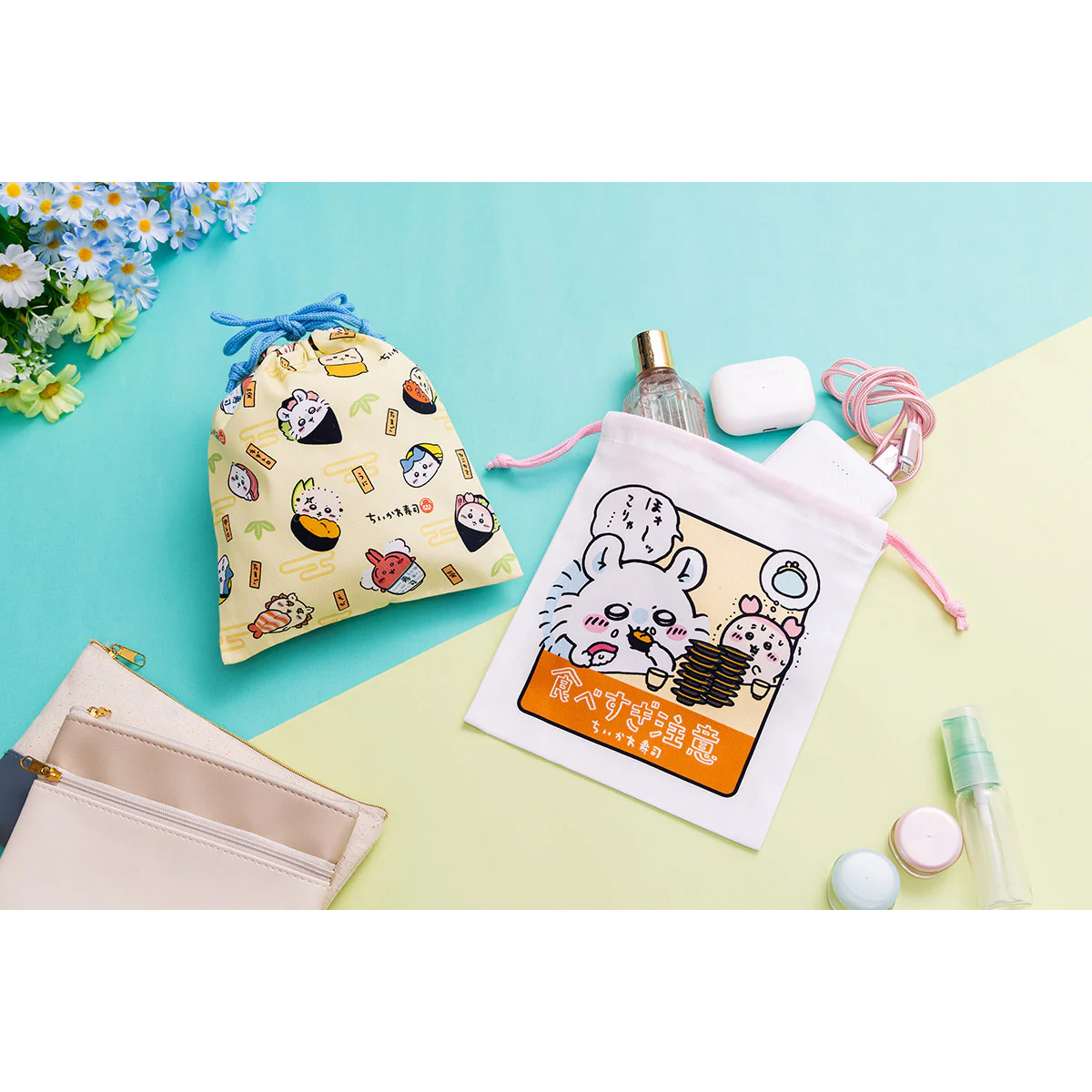 ちいかわ ちいかわ寿司 ほどよいサイズの巾着（お寿司なみんな） - Image 3