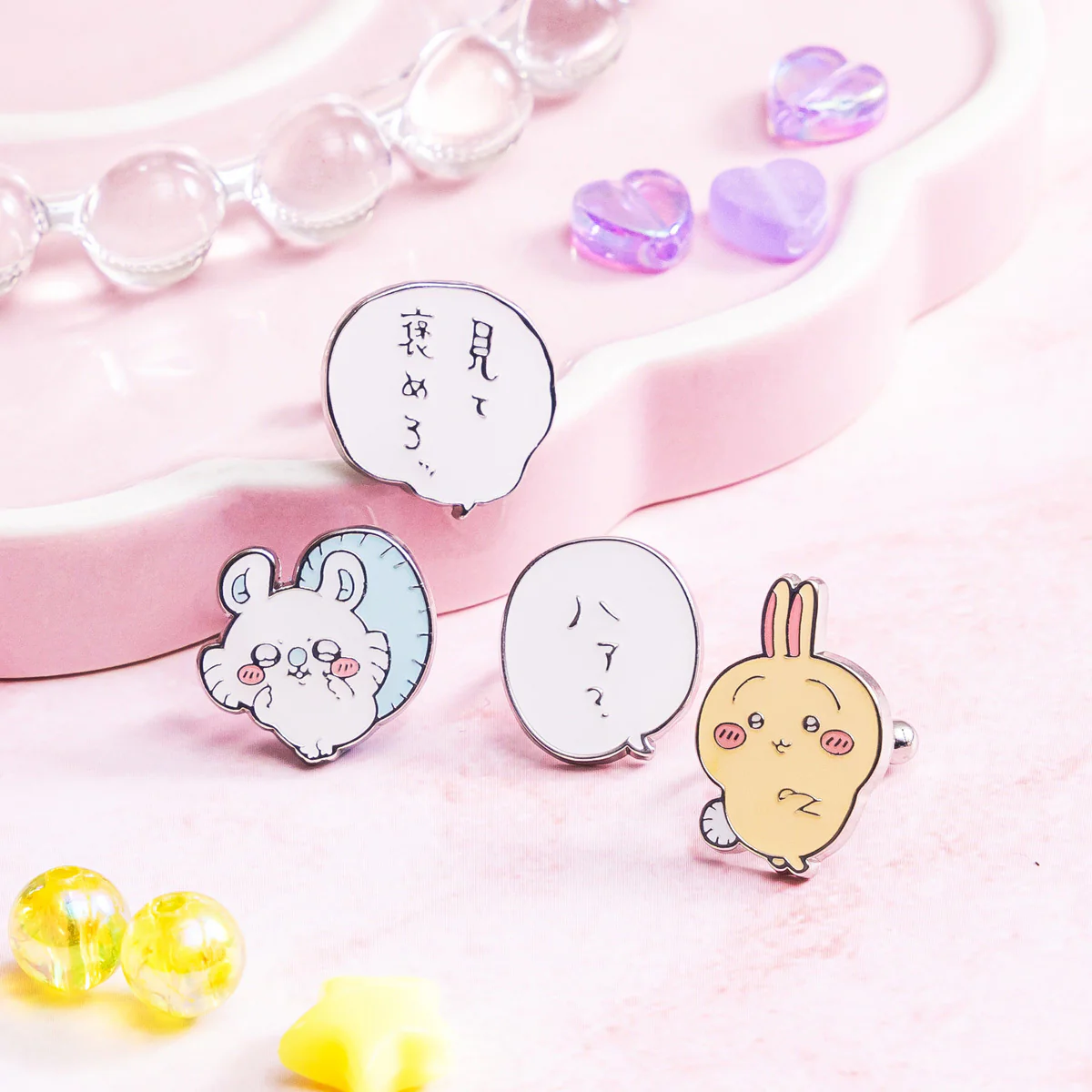 ちいかわ ぷっくりイヤーカフ 4種セット（うさぎ・モモンガ） - Image 2