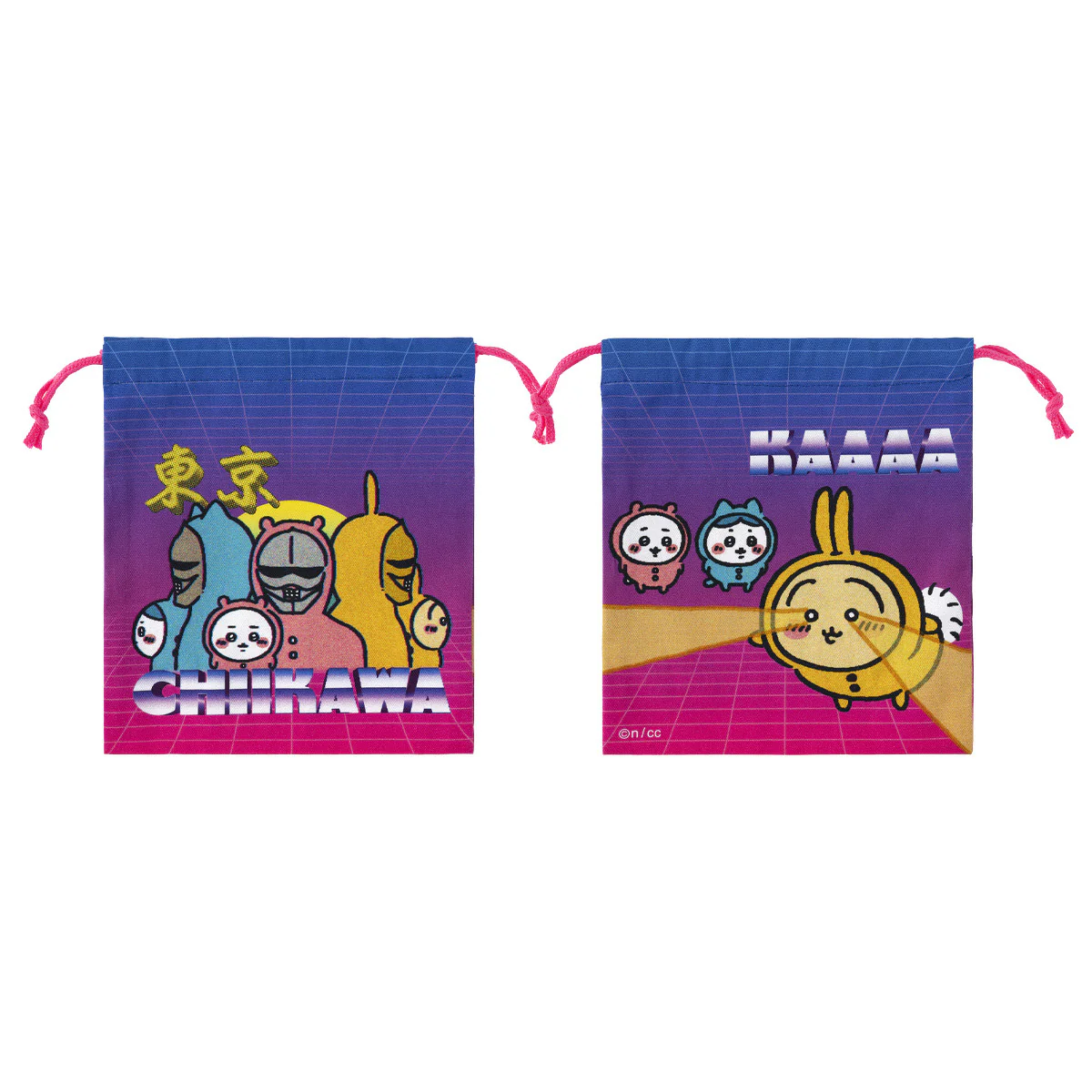 ちいかわ トーキョーちいかわ ほどよいサイズの巾着（パジャマ） - Image 3