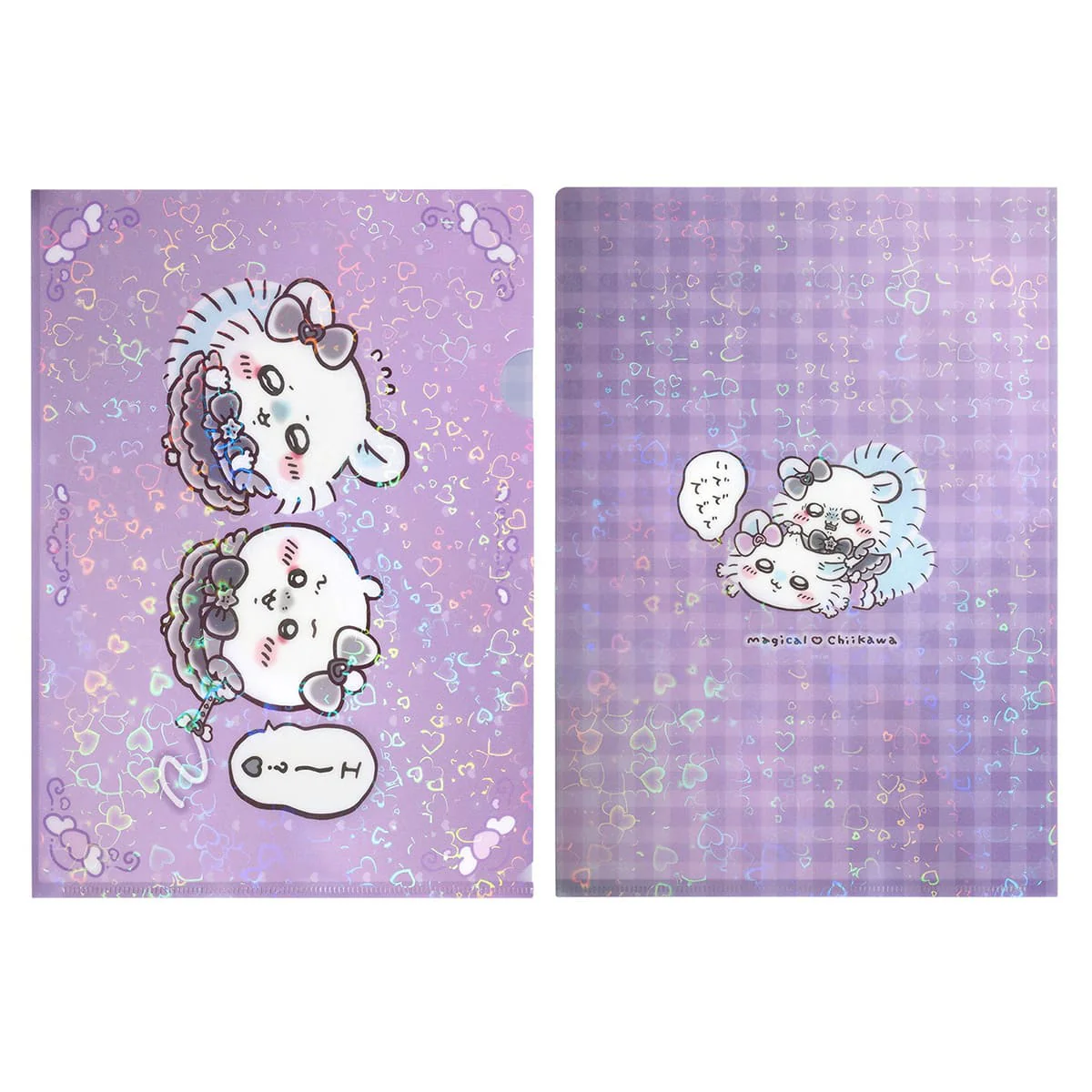 ちいかわ まじかるちいかわ 悪いバージョンなホログラムクリアファイル（ちいかわとモモンガ） - Image 3