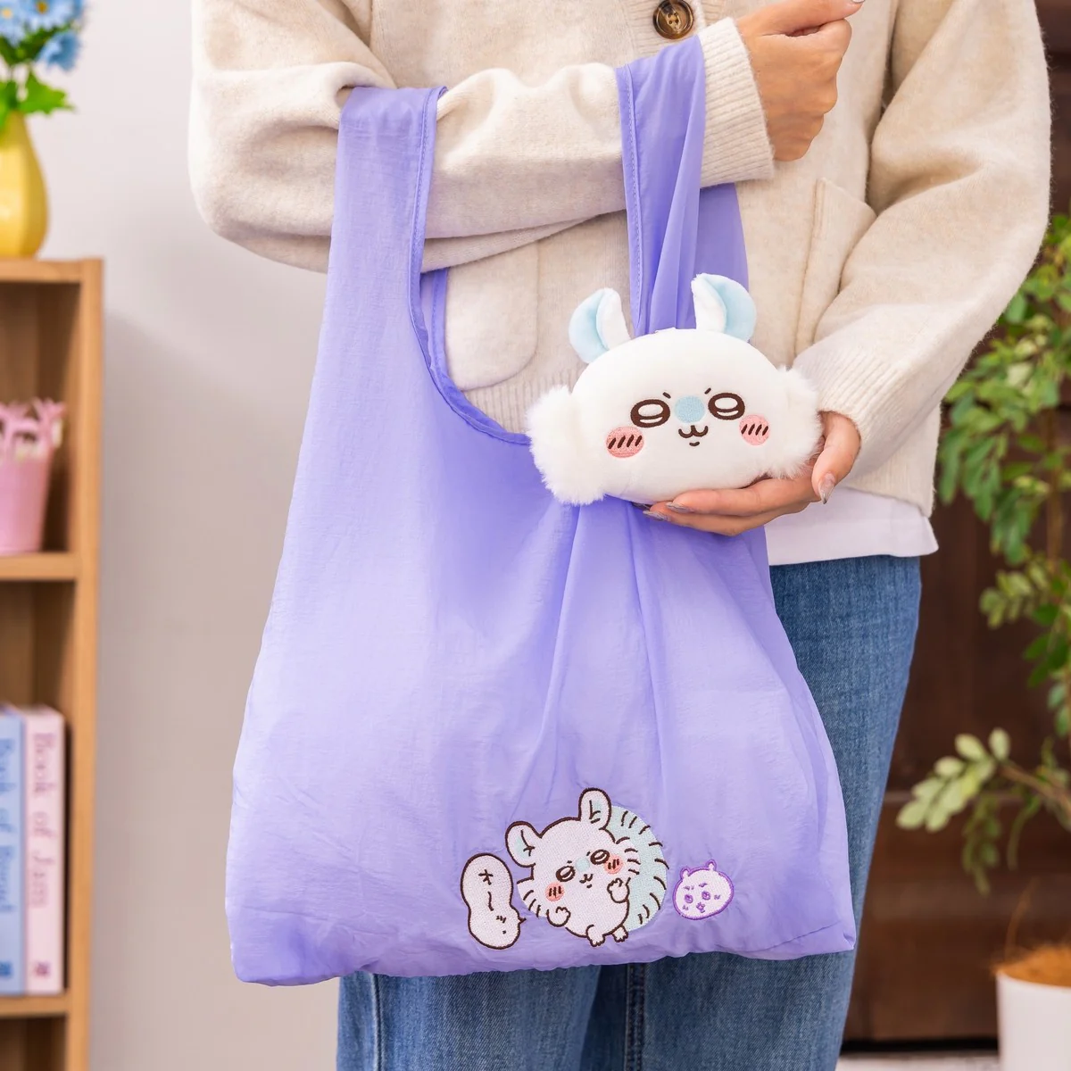 ちいかわ エコバッグ入りおかおマスコット（モモンガ） - Image 4