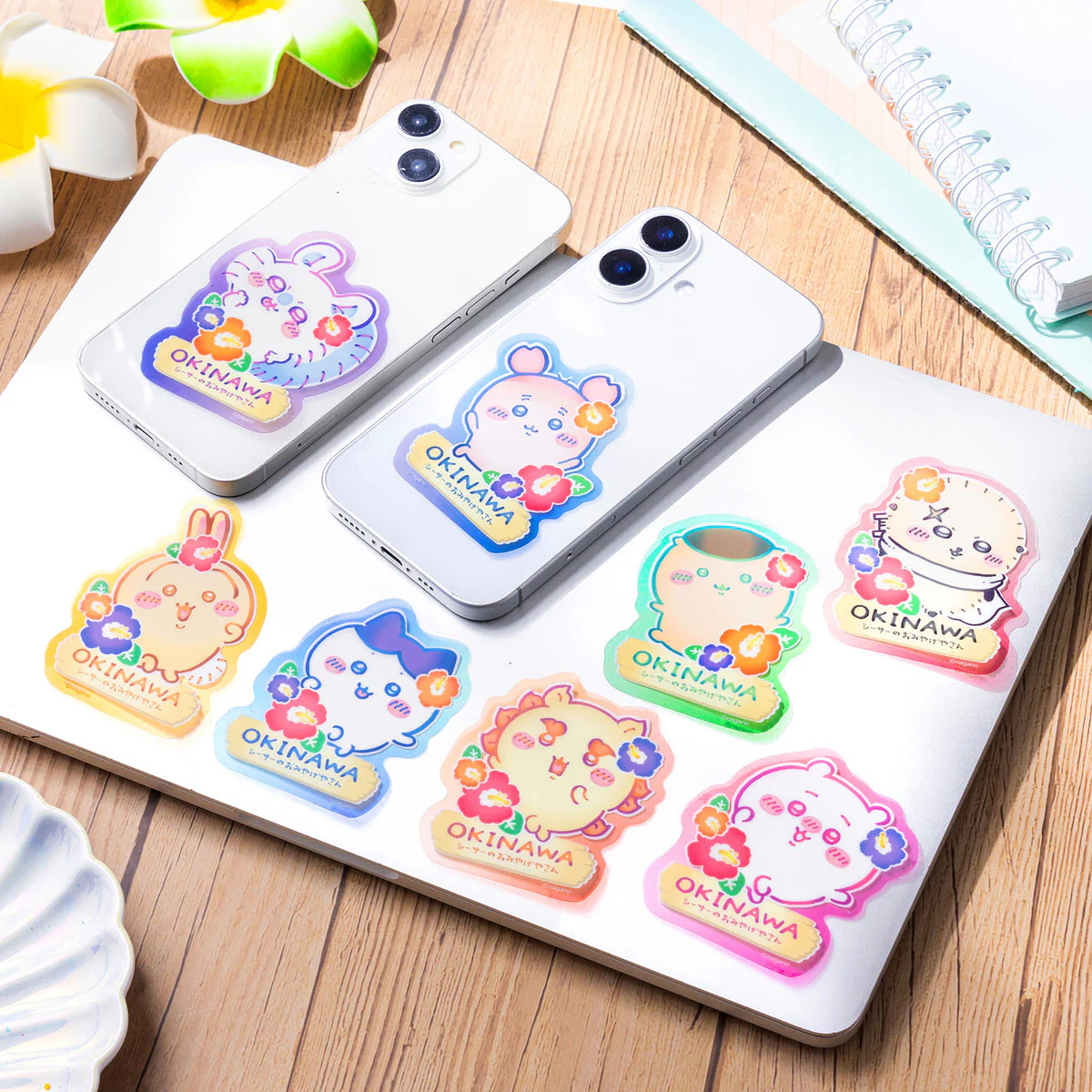 ちいかわ シーサーのおみやげやさん スマホに貼れるサイズのクリアステッカー（ハチワレ） - Image 2