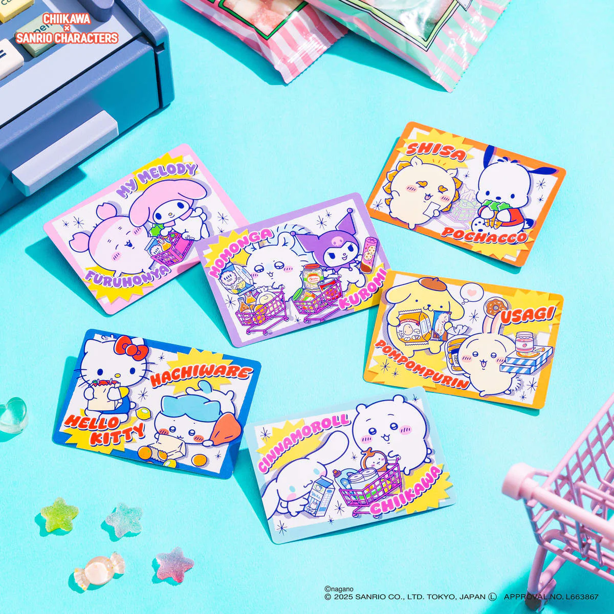 ちいかわ×サンリオキャラクターズ トレーディングスーパーマーケットなポイントカード（全6種） - Image 2