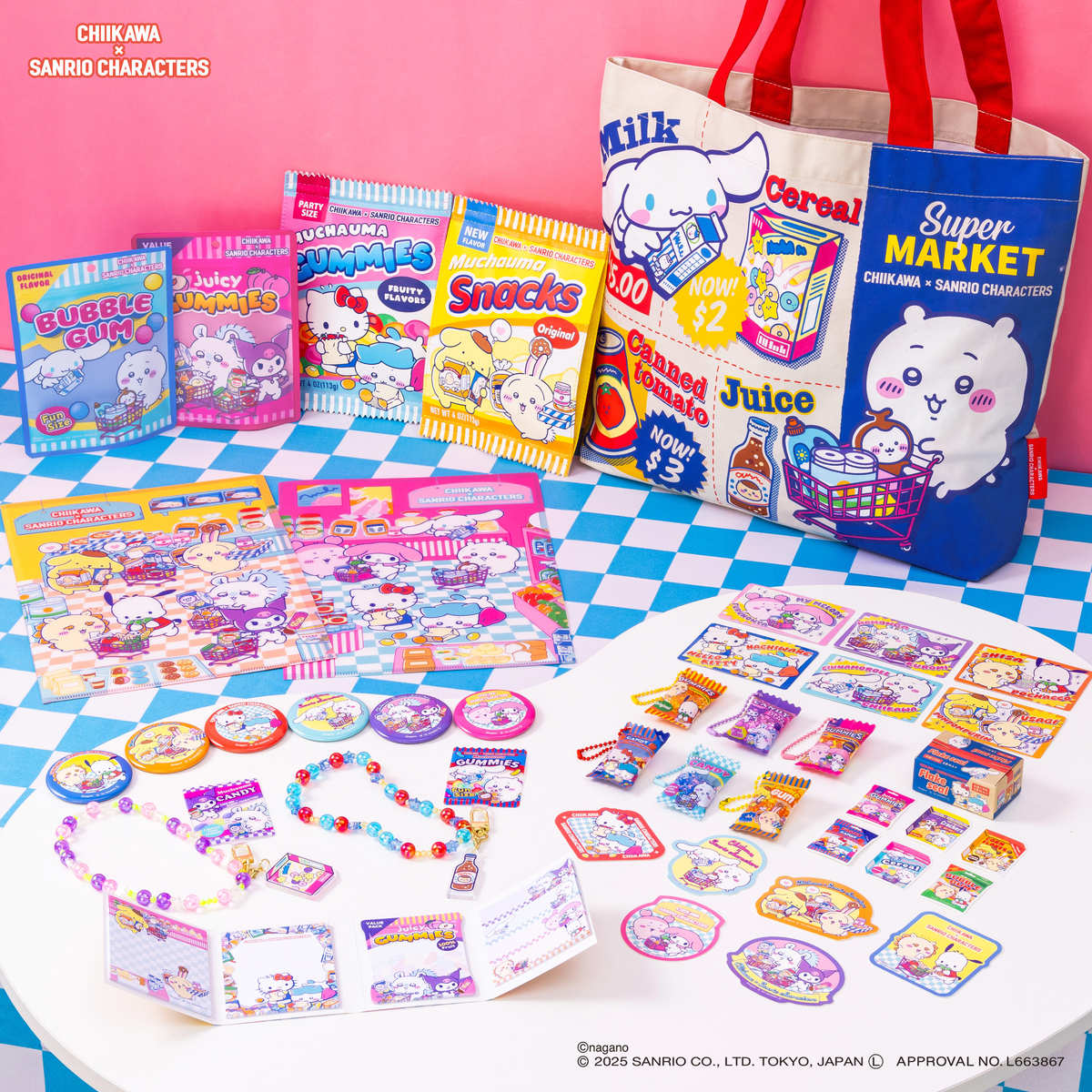 ちいかわ×サンリオキャラクターズ スーパーマーケットなシャカシャカおかしキーホルダー（シーサーとポチャッコ） - Image 3