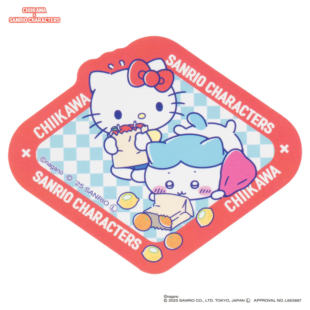 ちいかわ×サンリオキャラクターズ スーパーマーケットなスマホに貼れるサイズのステッカー（ハチワレとハローキティ） - Image 4