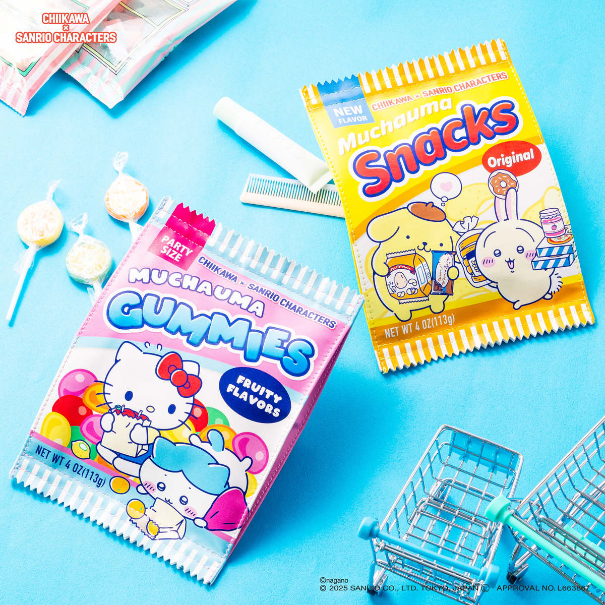 ちいかわ×サンリオキャラクターズ スーパーマーケットなスナックポーチ(うさぎとポムポムプリン) - Image 2