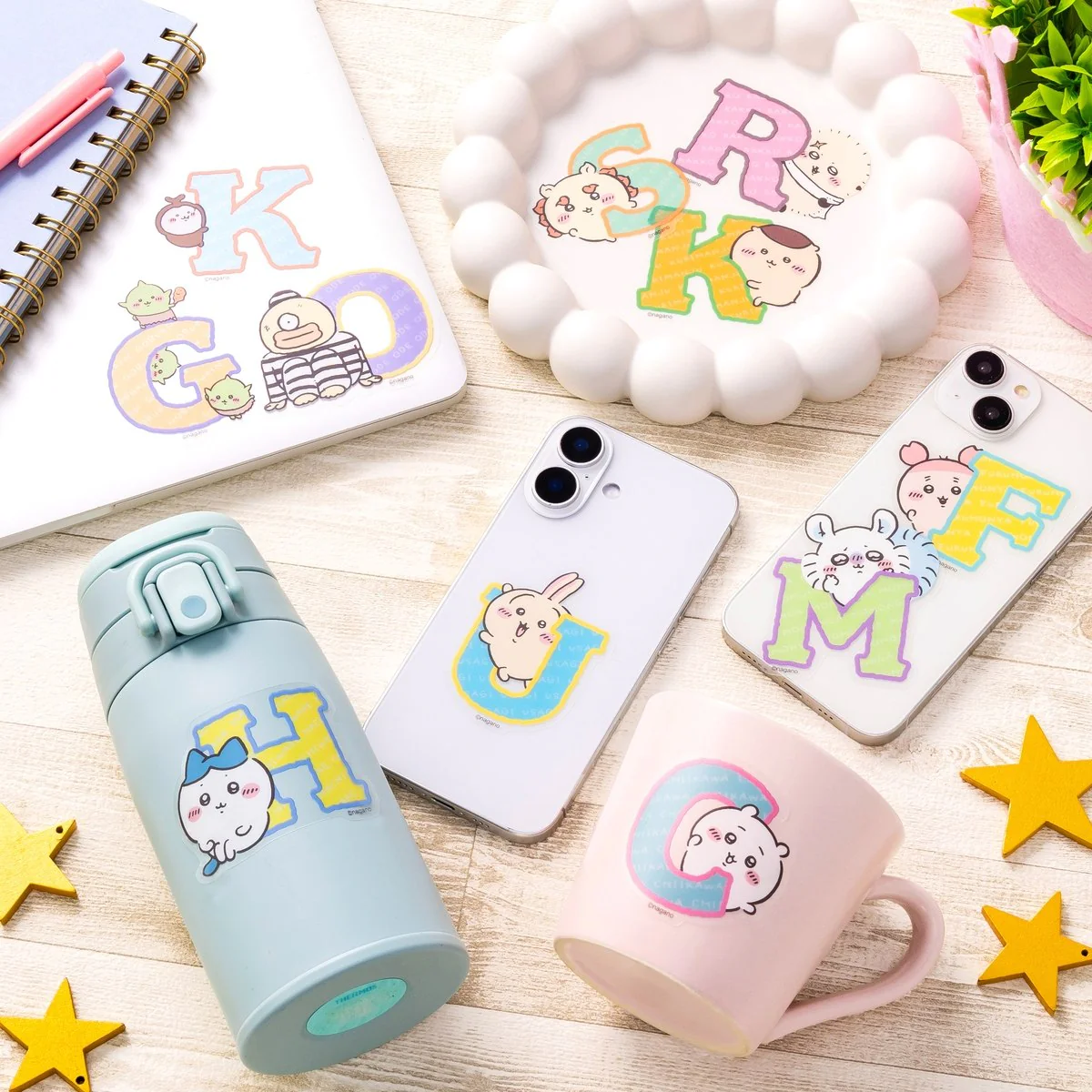 ちいかわ ちいかわパーク アルファベットなスマホに貼れるサイズの耐熱耐水ステッカー（シーサー） - Image 2