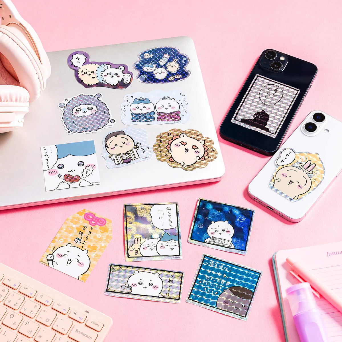 ちいかわ スマホに貼れるサイズのホログラムステッカー（みかんムキッ） - Image 2