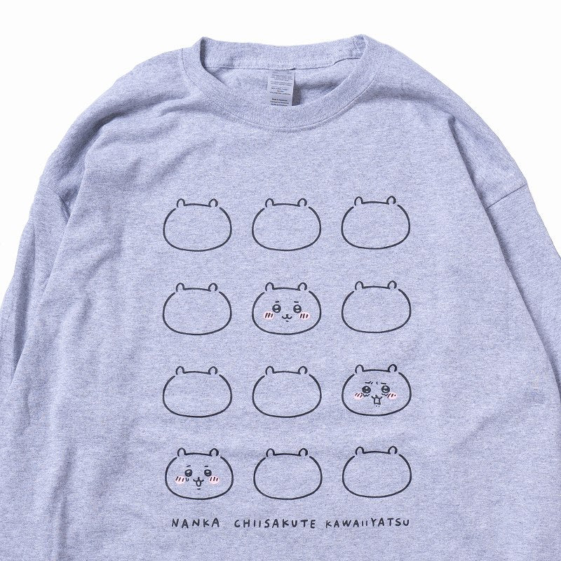 ちいかわ FACE L/S Tシャツ 杢グレー - Image 5