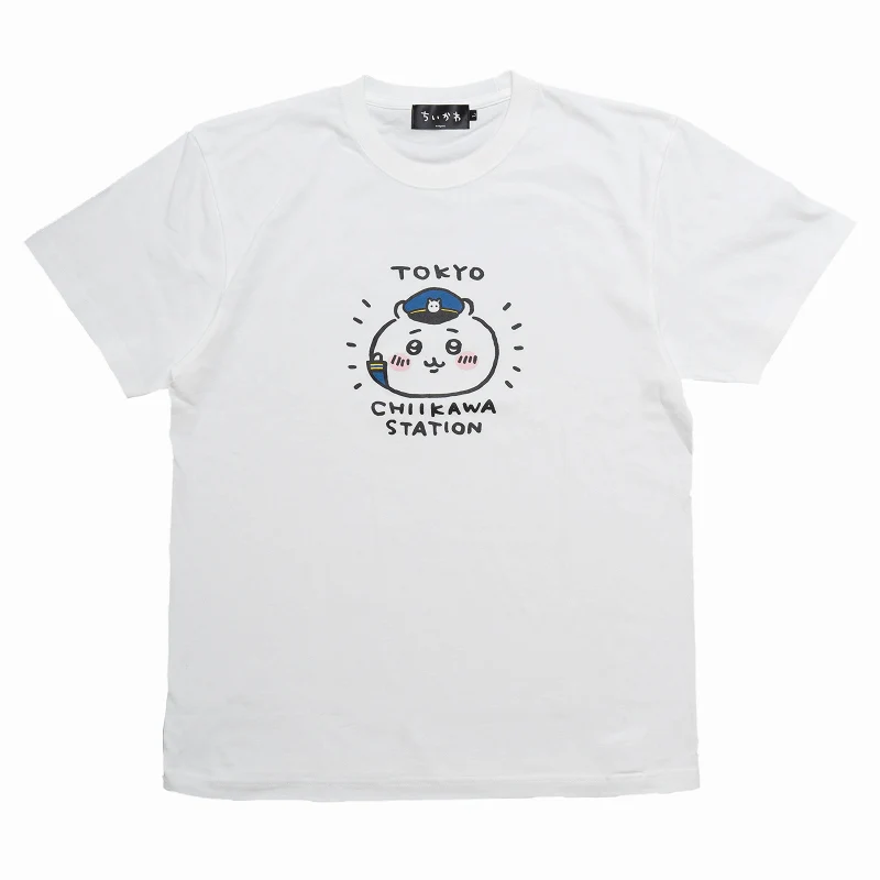 ちいかわ 駅長 Tシャツ ホワイト - Image 2