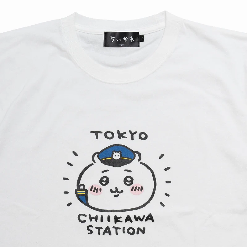 ちいかわ 駅長 Tシャツ ホワイト - Image 4