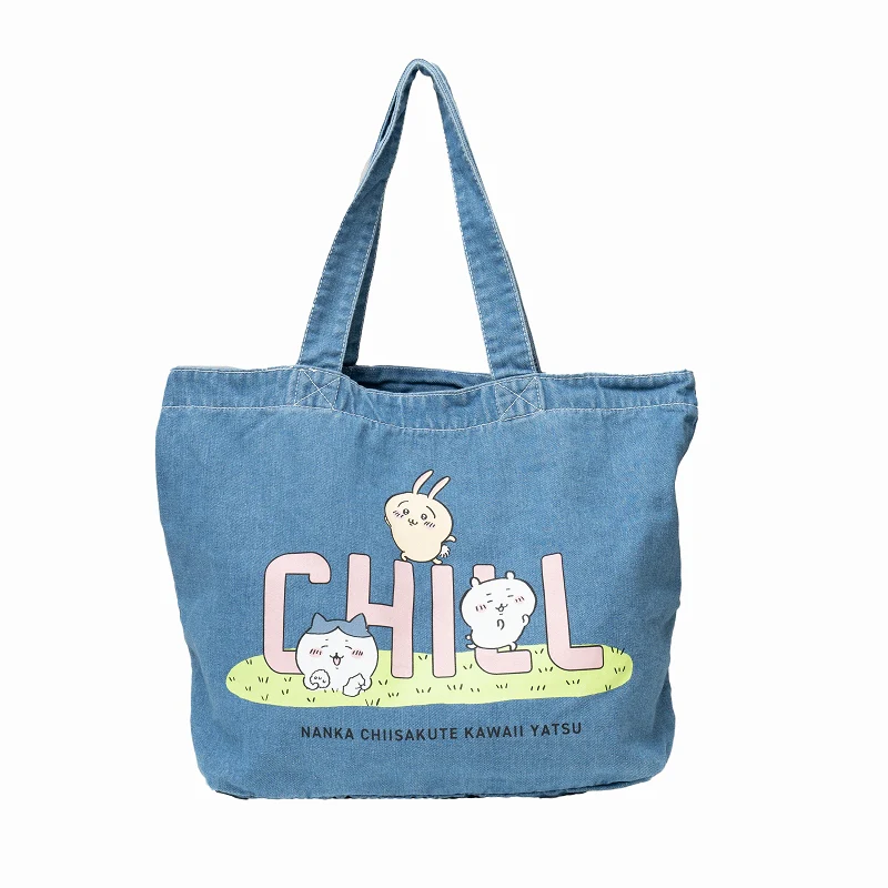 ちいかわ デニムラージトートバック CHILL（ライトブルー） - Image 2