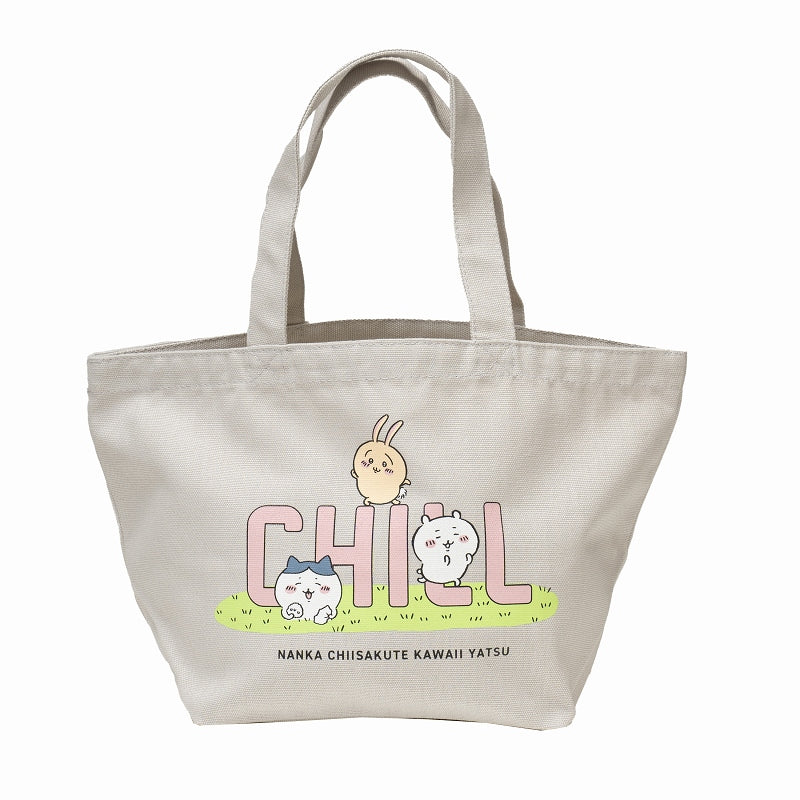 ちいかわ ランチトートバック CHILL（ライトグレー） - Image 2