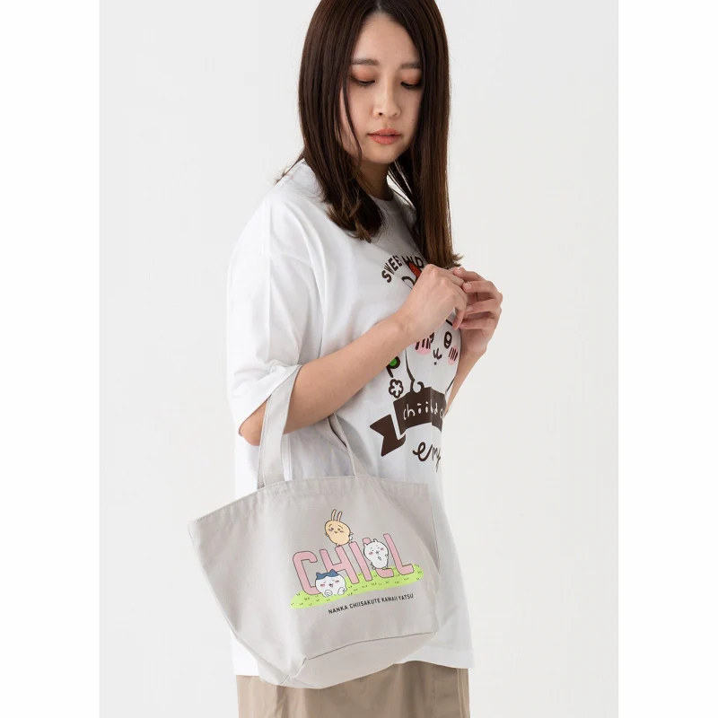 ちいかわ ランチトートバック CHILL（ライトグレー） - Image 3