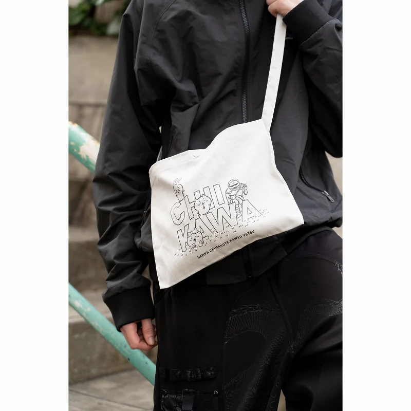 ちいかわ キャンバス サコッシュ 集合（ナチュラル） - Image 5