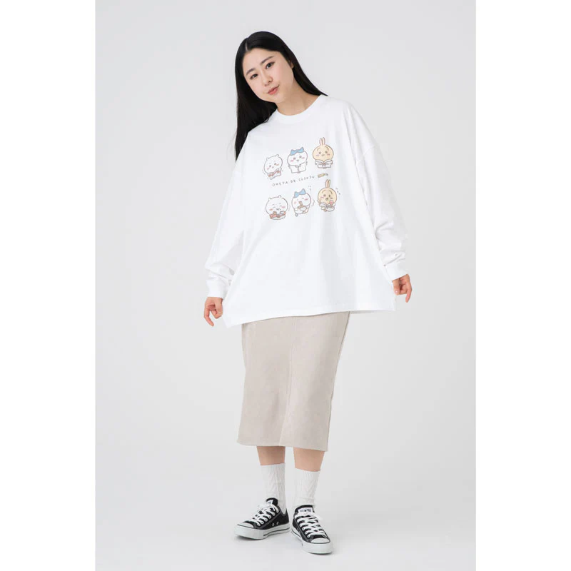 ちいかわ観光 ビックシルエットL/S Tシャツ 部屋で過ごす(ホワイト) - Image 6