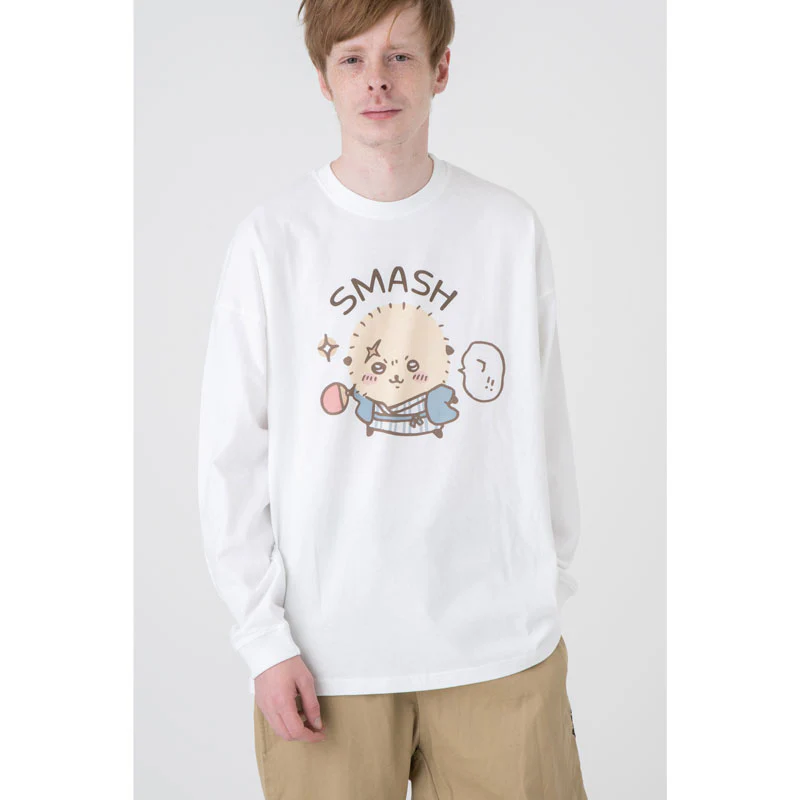 ちいかわ観光 ビックシルエットL/S Tシャツ スマッシュ(ホワイト) - Image 3