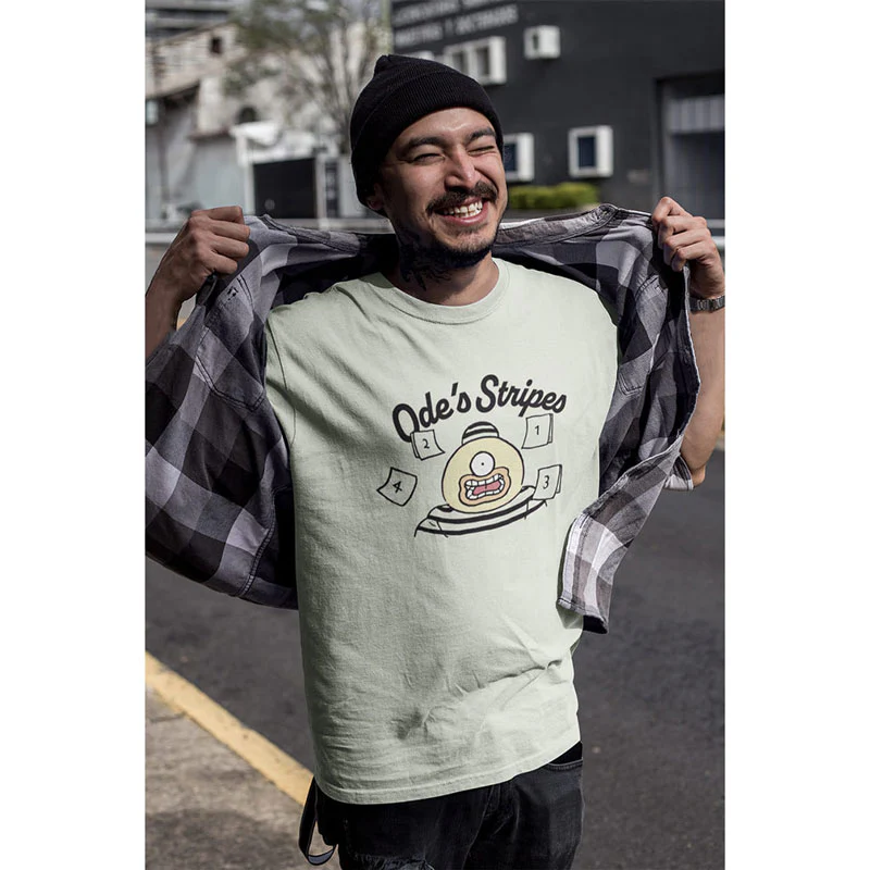 ちいかわ Tシャツ オデストライプ フロストグリーン - Image 3