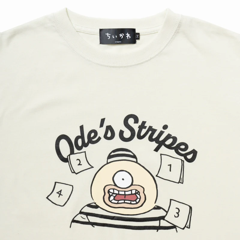 ちいかわ Tシャツ オデストライプ フロストグリーン - Image 6