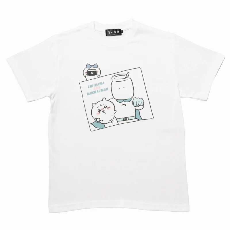 ちいかわ Tシャツ むちゃうマン写真 ホワイト - Image 2