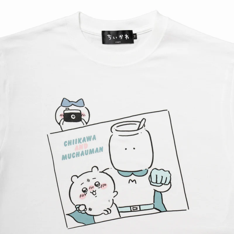 ちいかわ Tシャツ むちゃうマン写真 ホワイト - Image 6