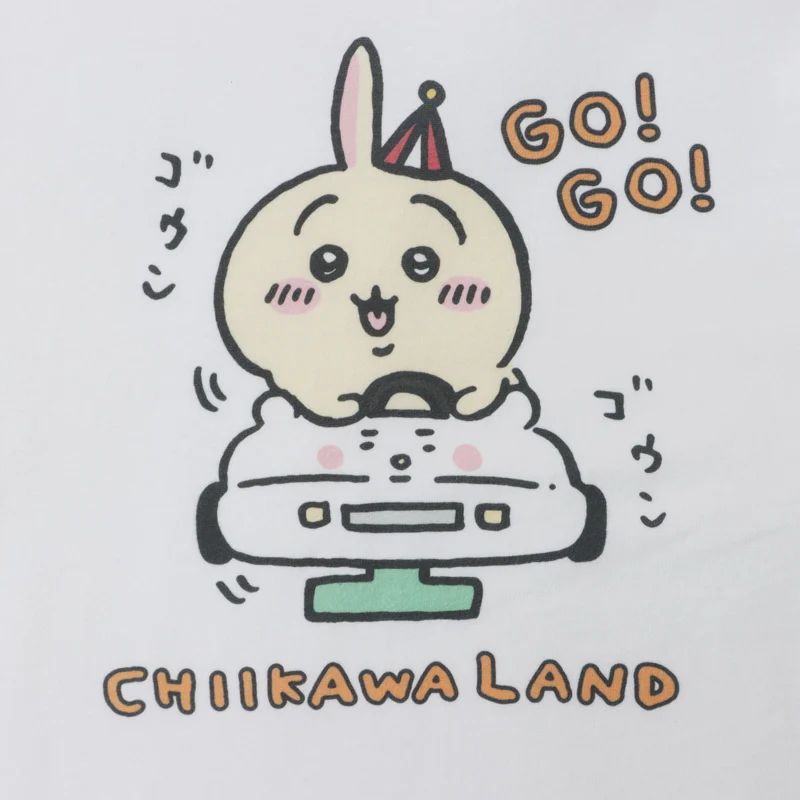 ちいかわらんど Tシャツ うさぎ ゴーカート ホワイト - Image 3