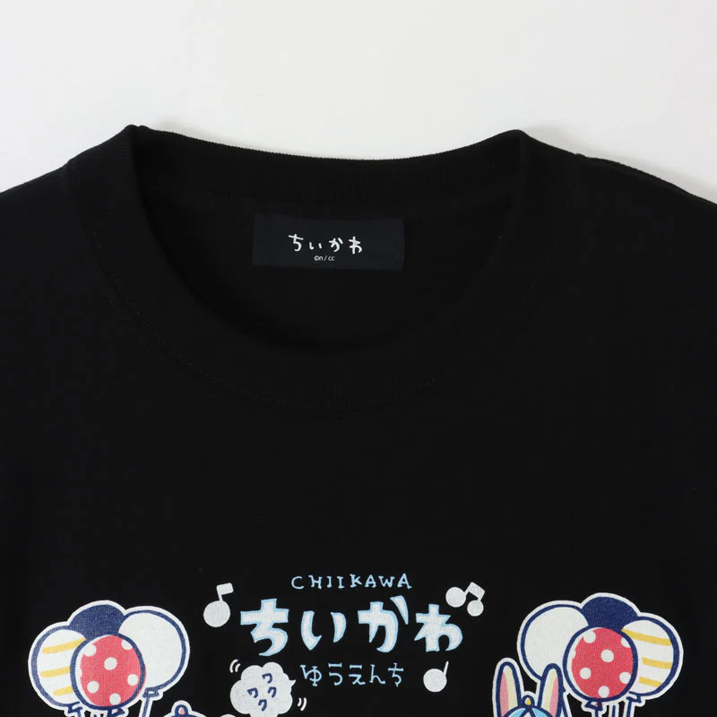 ちいかわ ワクワクゆうえんち Tシャツ メインロゴ ブラック - Image 6