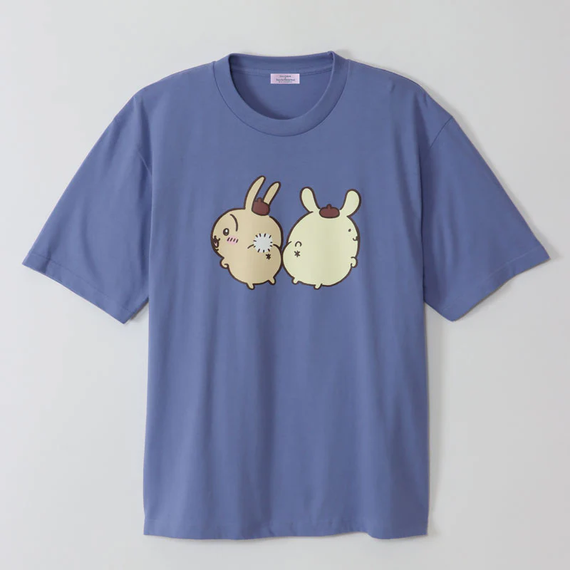 ちいかわ×サンリオキャラクターズ ビックTシャツ うさぎ×ポムポムプリン ダスティブルー - Image 4