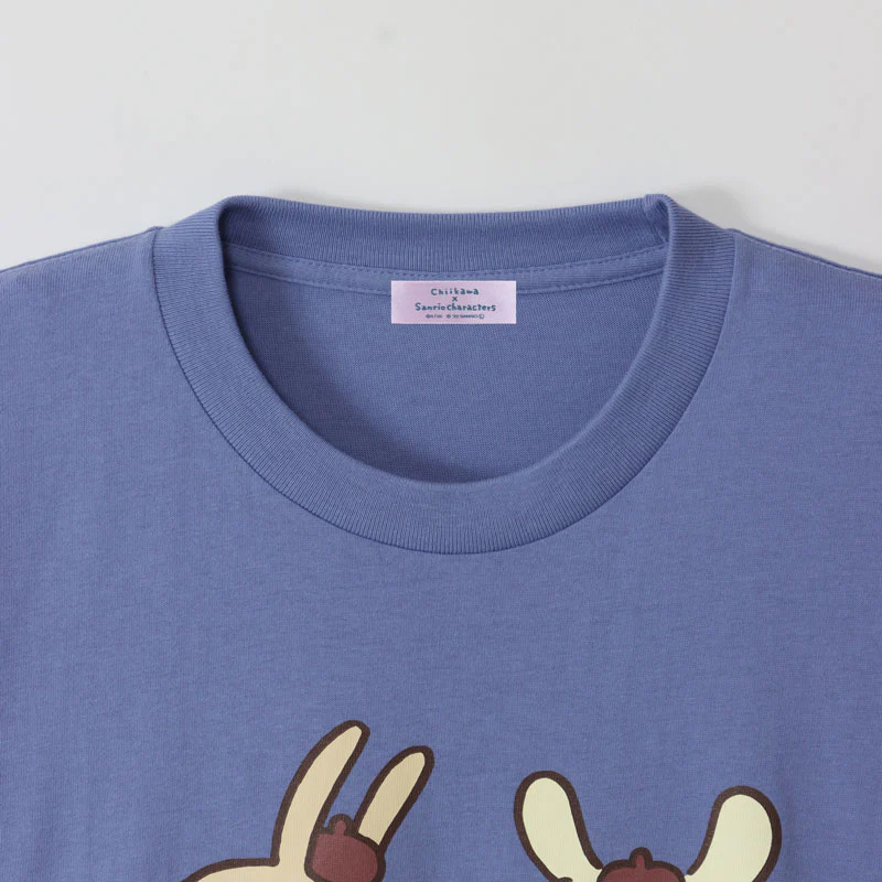 ちいかわ×サンリオキャラクターズ ビックTシャツ うさぎ×ポムポムプリン ダスティブルー - Image 6