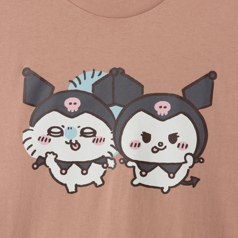 ちいかわ×サンリオキャラクターズ ビックTシャツ モモンガ×クロミ ダスティピンク - Image 7