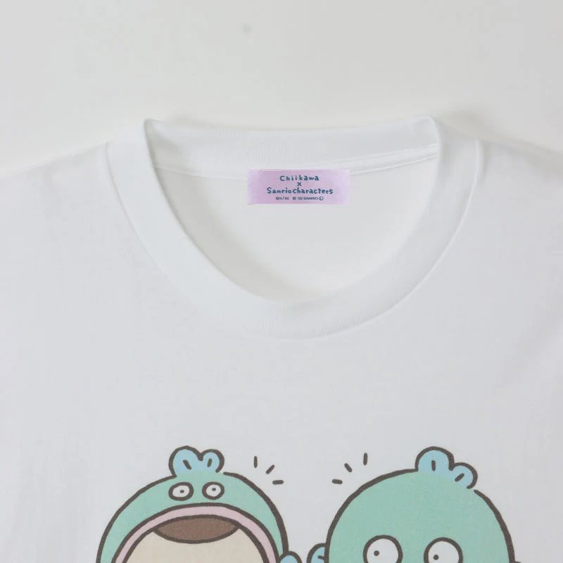 ちいかわ×サンリオキャラクターズ ビックTシャツ くりまんじゅう×ハンギョドン ホワイト - Image 6