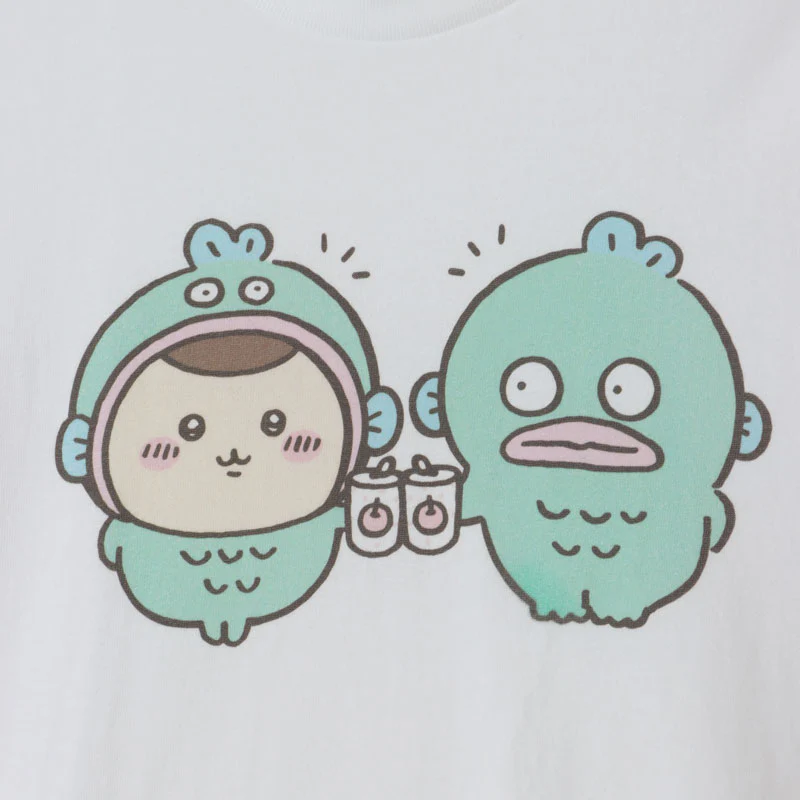 ちいかわ×サンリオキャラクターズ ビックTシャツ くりまんじゅう×ハンギョドン ホワイト - Image 7