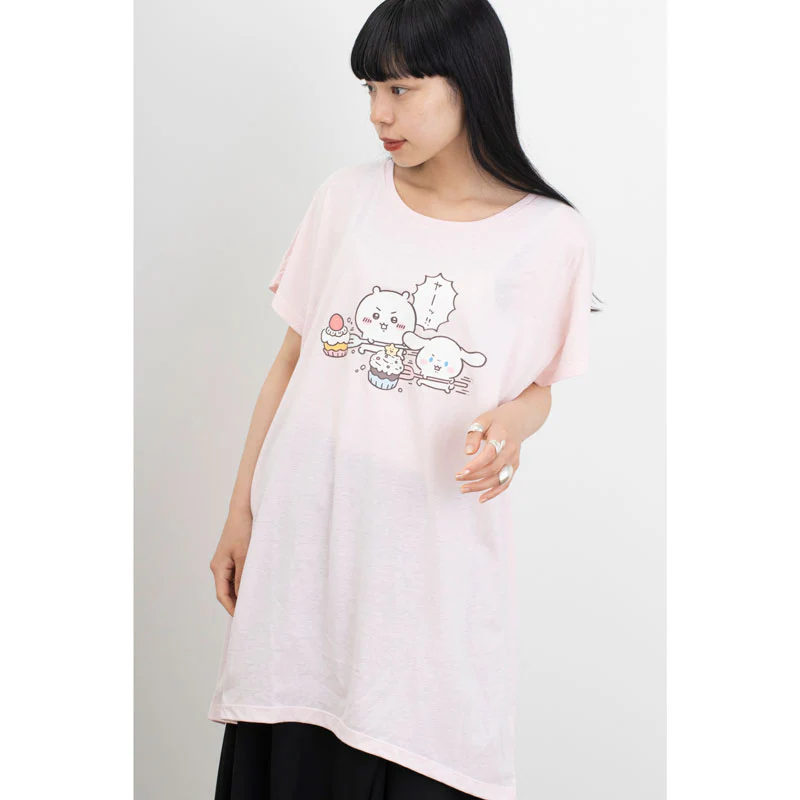 ちいかわ×サンリオキャラクターズ ドルマンワンピ ちいかわ×シナモロール ピンク FREE - Image 3