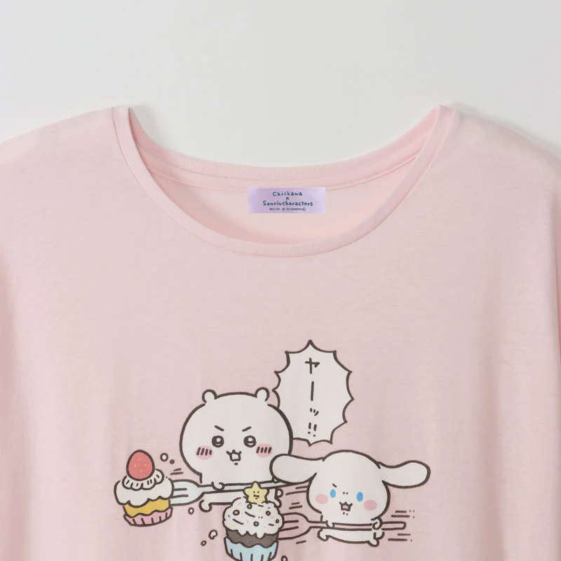 ちいかわ×サンリオキャラクターズ ドルマンワンピ ちいかわ×シナモロール ピンク FREE - Image 6