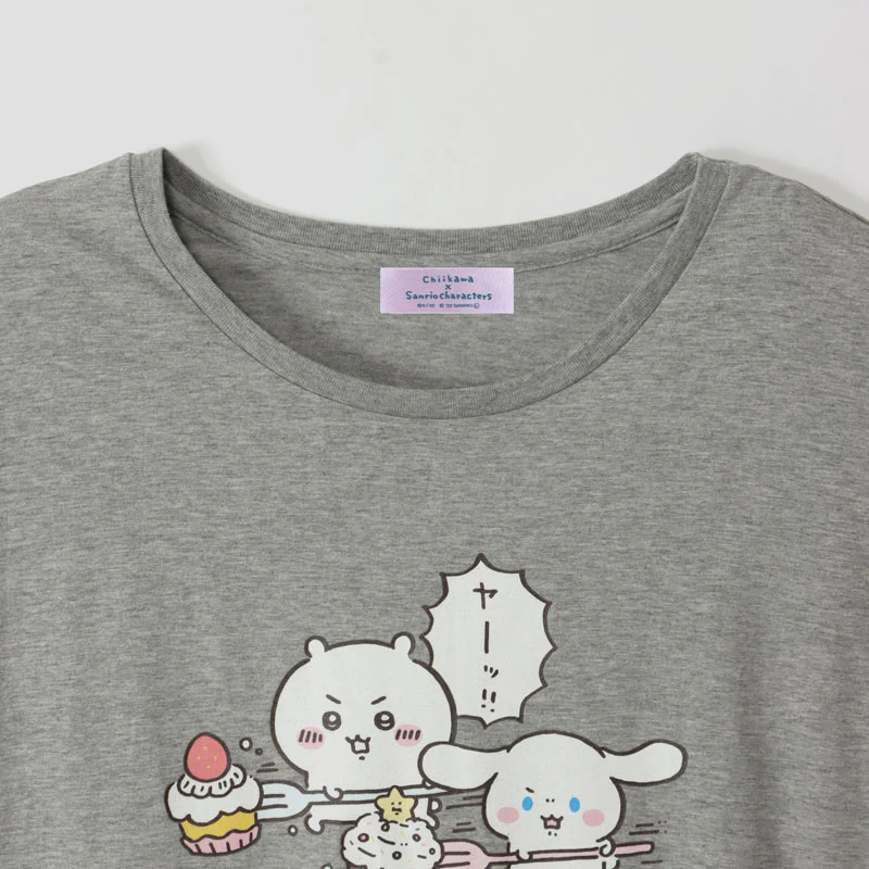 ちいかわ×サンリオキャラクターズ ドルマンワンピ ちいかわ×シナモロール ヘザーグレー FREE - Image 3